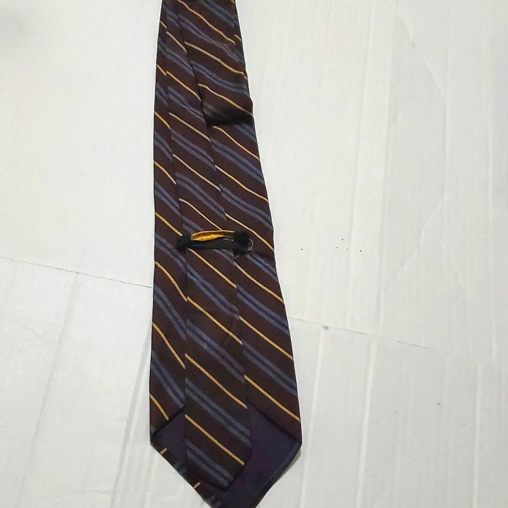 Nordstrom Brown & Blue Classic Stripes Office Career Tie Retro Style